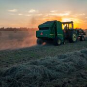 Rocks dust on farm land